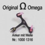Omega 1000-1316 Anker mit Welle, Omega 1000 1316 Cal. 1000 1001 1002 1010 1011 1012 1020 1021 1022 1030 1035 