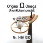 Omega Unruh Videoanzeige, Omega 1480-1030 komplett mit Unruhkolben, Welle, Incabloc usw. Cal. 1480, 1481