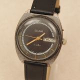 Handaufzug SLAVA mit Datum Armbanduhr Uhr wrist watch clock Fuktionsfähig Rar