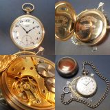 Tissot & Fils Locle Taschenuhr mit Schutzkapsel um 1930 in Originalzustand + Kette