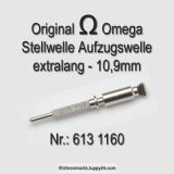 Omega 613-1160 Omega Aufzugswelle 613 1160 Stellwelle männlich, Länge 10,9mm Cal. 613