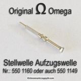 Omega  Aufzugswelle Stellwelle Omega 550-1160 Omega 550-1149 Cal. 550 551 552 560 561 562