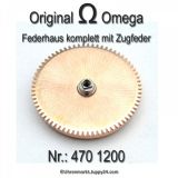 Omega Federhaus komplett Omega 470-1200 mit Federwelle und Zugfeder Cal.  470 471 490 491 500 501 502 503 504 505 