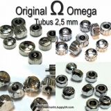 Original Omega Kronen Edelstahl, Omega Krone für Tubus 2,5 mm in verschiedenen Varianten und Durchmessern