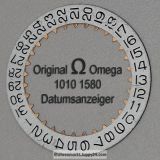 Omega Datumanzeiger, Farbe SILBER, Metall! (Datumsscheibe - Datumsring) Part Nr. Omega 1010-1580 Cal. 1010 1011 1012 1030 NR.01