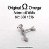 Omega 330-1316, Anker mit Welle, Omega 330 1316, Anker für Hammerautomatik Cal. 330 331 332 333 340 341 342 343 344 350 351 352 353 354 355