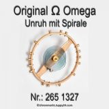 Omega 265-1327 Unruh mit Spirale, Welle komplett montiert, Omega 265 1327, Cal. 265 266 267 283 284