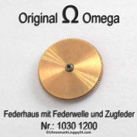 Omega 1030-1200 Federhaus komplett mit Federwelle und Zugfeder, Omega 1030-1200 Cal. 1030 1035