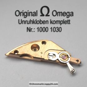 Omega Unruhkloben komplett mit Incabloc und Feinregulierung Part Nr. Omega 1000-1030 Cal. 1000 1001 1002 