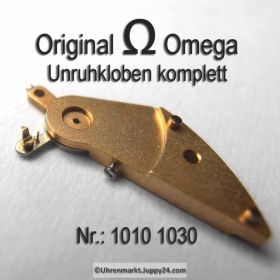 Omega Unruhkloben Omega 1010-1030 komplett mit Incabloc und Feinregulierung Cal. 1010 1011 1012 1020 1021 1022 1030 1035 