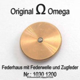 Omega 1030-1200 Federhaus komplett mit Federwelle und Zugfeder, Omega 1030-1200 Cal. 1030 1035