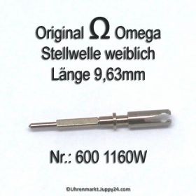 Omega 600-1160W Omega Stellwelle geteilt, weiblich, Omega 600 1160W Länge 9,63mm Cal. 600 601 602 610 611 
