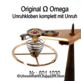 Omega Unruh Omega 601-1030 komplett mit Unruhkolben, Welle, Incabloc usw. Cal. 601 602 610 611 613 Videoanzeige