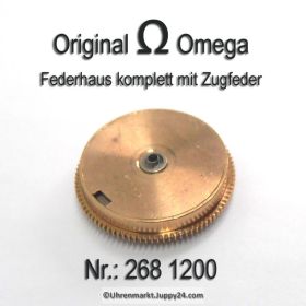 Omega Federhaus komplett Omega 268-1200 mit Federwelle und Zugfeder Cal. 268, 269, 285, 286