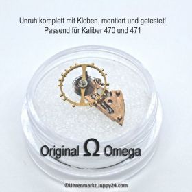 Omega Unruh 470-1327, komplett mit Unruhkloben 470-1006 Omega einsetzen und das Werk läuft wieder! Cal. 470 471