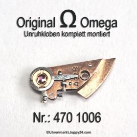 Omega Unruhkloben komplett montiert, Omega 470-1006 mit Incabloc und Feinregulierung! Cal. 470 471