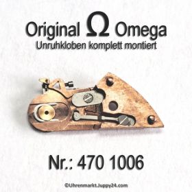 Omega Unruhkloben komplett montiert, Omega 470-1006 mit Incabloc und Feinregulierung! Cal. 470 471